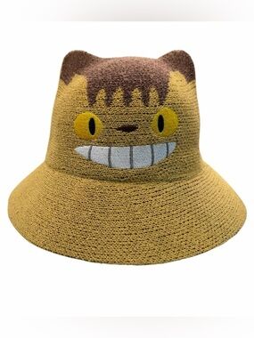 Hot Topic Yellow Brown Cartoon Cat Bucket Hat